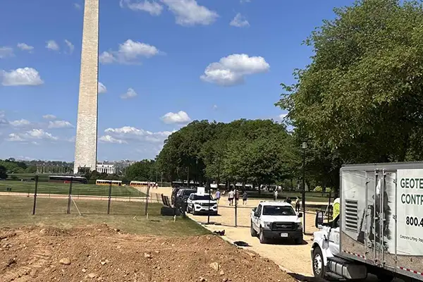 CJGeo mobile plant near the Washington Monument